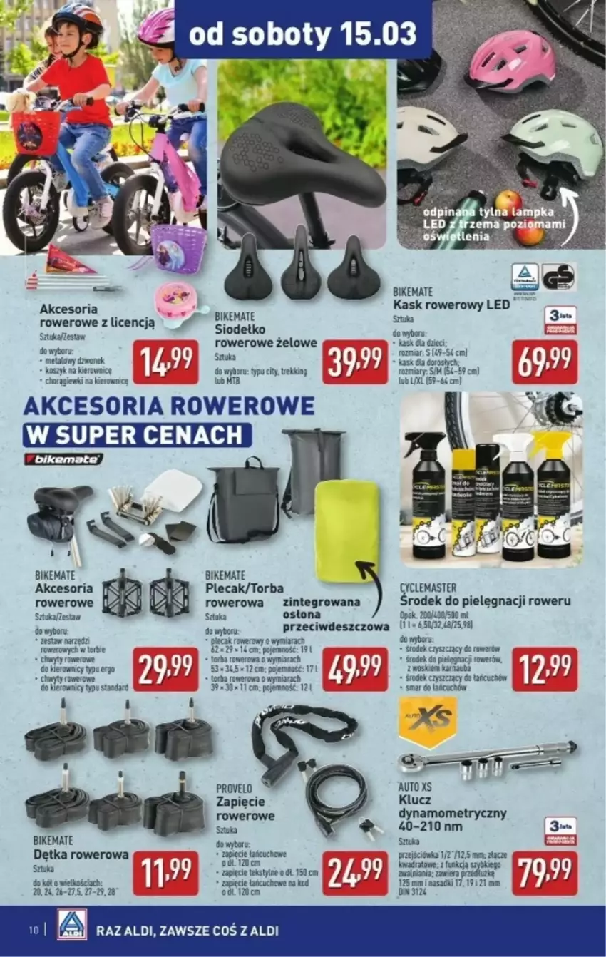 Gazetka promocyjna Aldi - ważna 12.03 do 15.03.2025 - strona 2 - produkty: Dzieci, Kask, Kosz, Plecak, Por, Rower, Torba