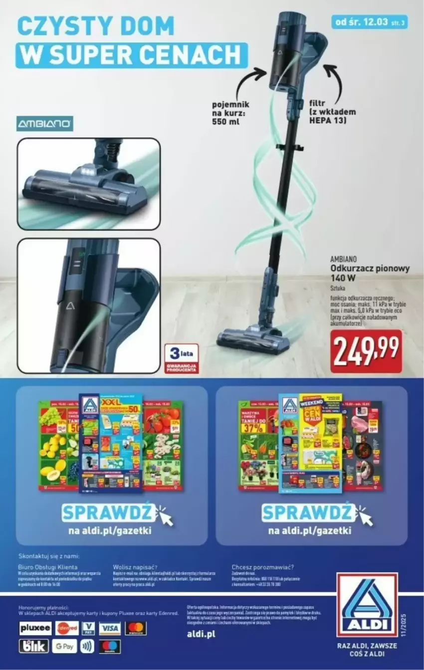 Gazetka promocyjna Aldi - ważna 12.03 do 15.03.2025 - strona 4 - produkty: Odkurzacz, Pojemnik