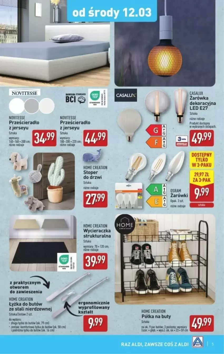 Gazetka promocyjna Aldi - ważna 12.03 do 15.03.2025 - strona 9 - produkty: Buty, Półka, Prześcieradło, Wycieraczka