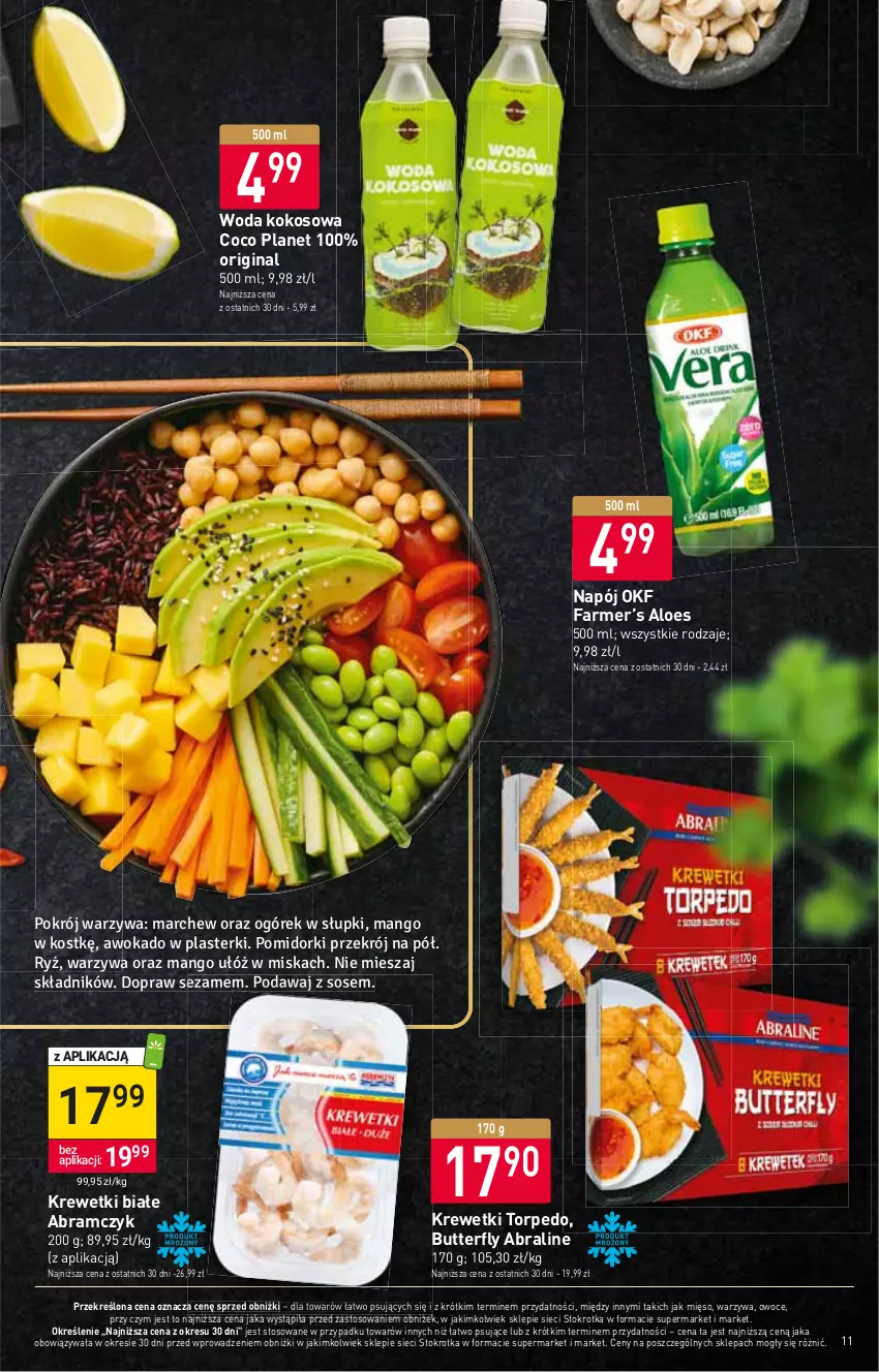 Gazetka promocyjna Stokrotka - Supermarket - ważna 23.02 do 01.03.2023 - strona 11 - produkty: Fa, Gin, Kokos, Krewetki, Mięso, Napój, Owoce, Warzywa, Woda