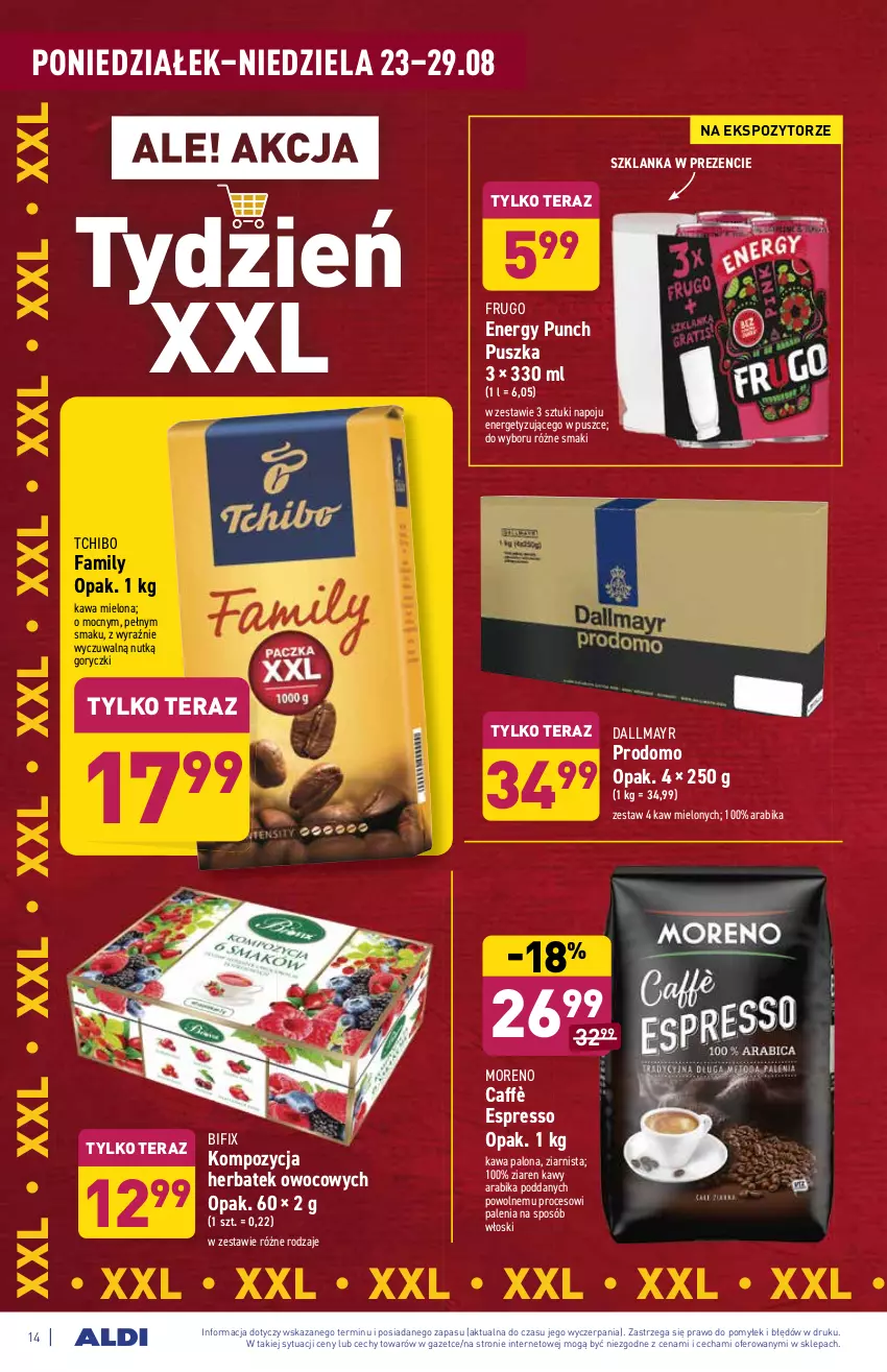 Gazetka promocyjna Aldi - SUPER SMACZNE OKAZJE - ważna 23.08 do 29.08.2021 - strona 14 - produkty: Dallmayr, Fa, Kawa, Kawa mielona, Szklanka, Tchibo, Tchibo Family, Tera