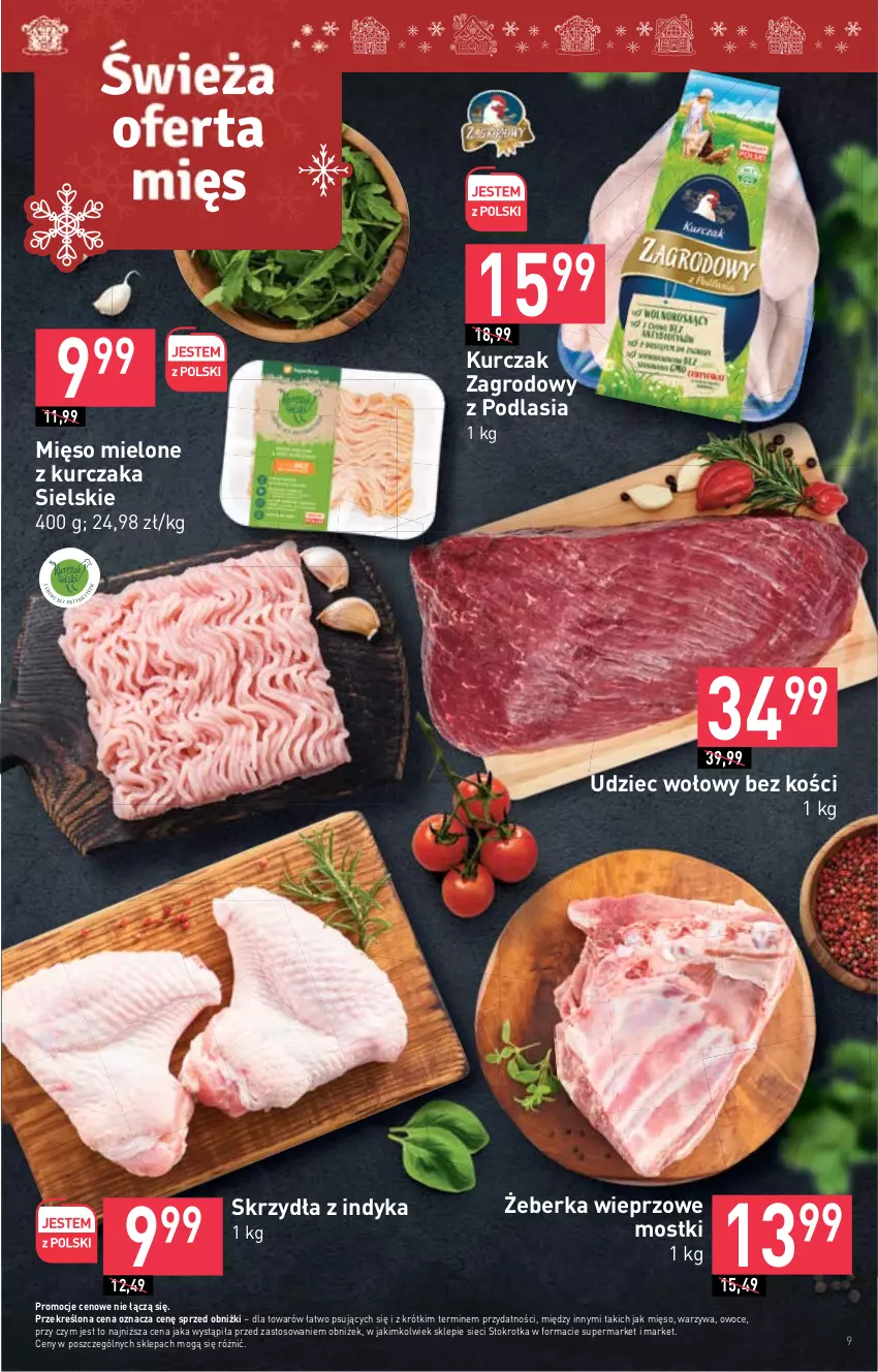 Gazetka promocyjna Stokrotka - Supermarket - ważna 23.11 do 29.11.2023 - strona 9 - produkty: Kurczak, Mięso, Mięso mielone, Owoce, Udziec wołowy, Warzywa