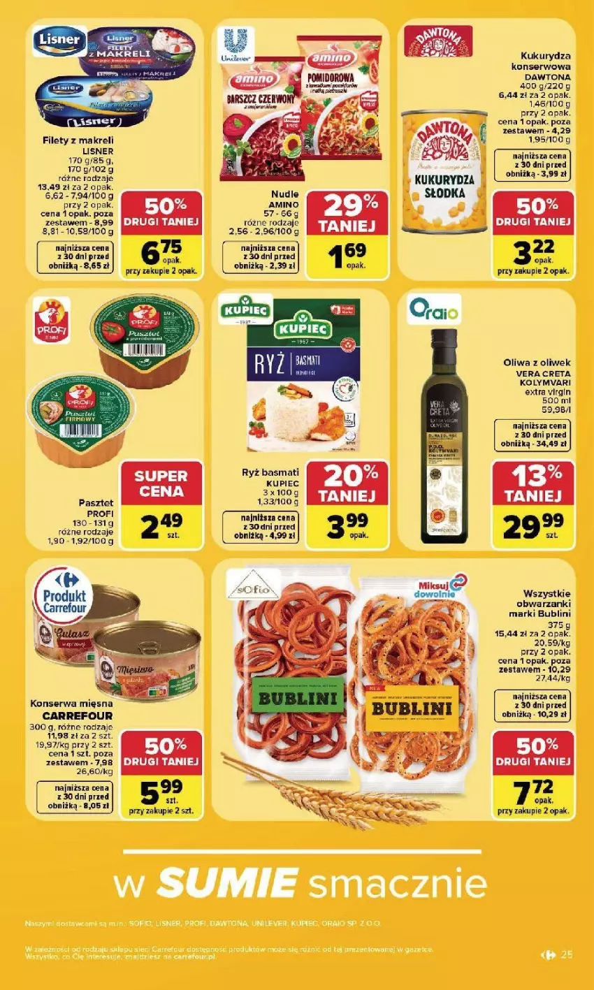 Gazetka promocyjna Carrefour - Gazetka Carrefour, Market w SUMIE najlepszy, od poniedziałku - ważna 17.08 do 22.08.2026 - strona 27 - produkty: Dawtona, Gin, Kukurydza, Kukurydza konserwowa, Kupiec, Lisner, Oliwa, Oliwa z oliwek, Pasztet, Piec, Ryż, Ser