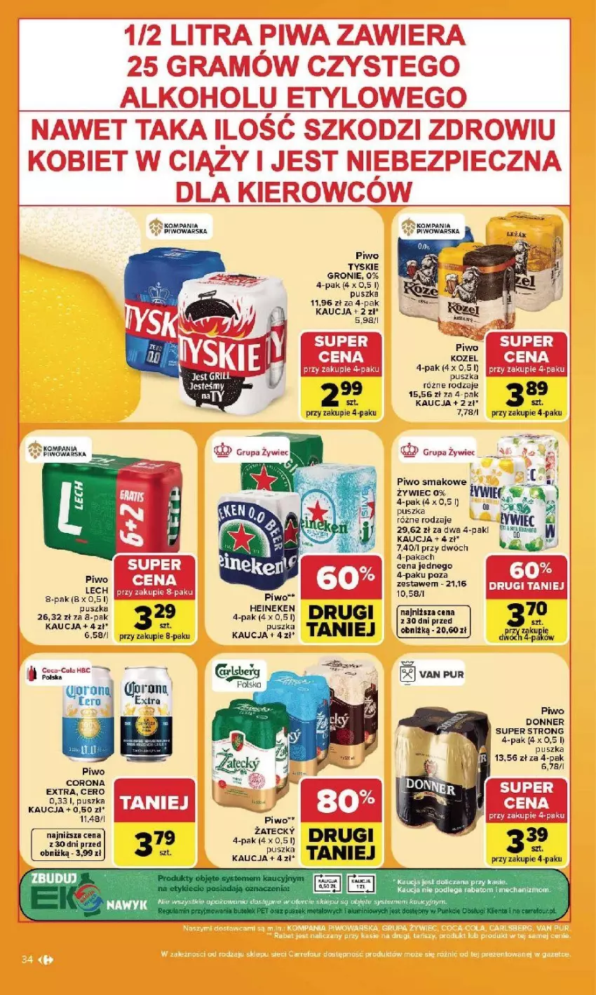 Gazetka promocyjna Carrefour - Gazetka Carrefour, Market w SUMIE najlepszy, od poniedziałku - ważna 17.08 do 22.08.2026 - strona 36 - produkty: Coca-Cola, Corona Extra, Gra, Gry, Heineken, Piec, Piwa, Piwo, Tyskie