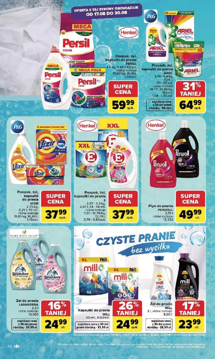 Gazetka promocyjna Carrefour - Gazetka Carrefour, Market w SUMIE najlepszy, od poniedziałku - ważna 17.08 do 22.08.2026 - strona 42 - produkty: Ariel, Kapsułki do prania, Persil, Perwoll, Płyn do prania