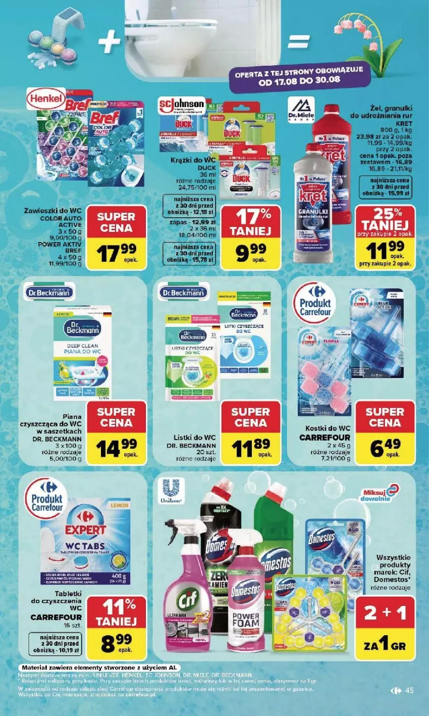 Gazetka promocyjna Carrefour - Gazetka Carrefour, Market w SUMIE najlepszy, od poniedziałku - ważna 17.08 do 22.08.2026 - strona 47 - produkty: Cif, Domestos, Gra, Kret, Tablet, Zawieszki