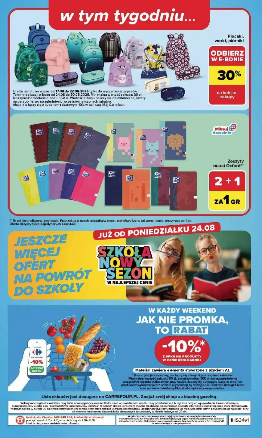 Gazetka promocyjna Carrefour - Gazetka Carrefour, Market w SUMIE najlepszy, od poniedziałku - ważna 17.08 do 22.08.2026 - strona 50 - produkty: AniOne, Fa, Mars, Olej, Piec, Piórnik, Plecak, Ser