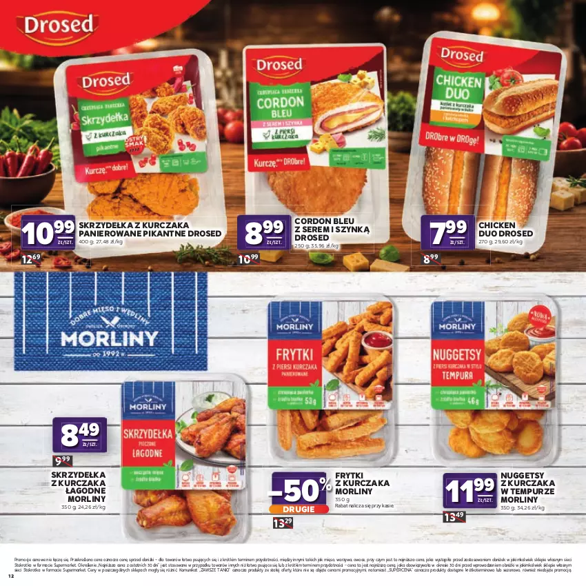 Gazetka promocyjna Stokrotka - Katalog Kulinarny! - ważna 20.08 do 02.09.2026 - strona 12 - produkty: Cordon Bleu, Frytki, Kurczak, Mięso, Morliny, Owoce, Pur, Ser, Skrzydełka z kurczaka, Warzywa