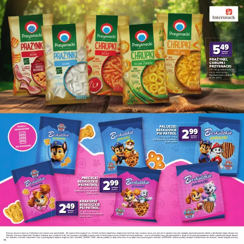 Gazetka promocyjna Stokrotka - Katalog Kulinarny! - ważna 20.08 do 02.09.2026 - strona 16 - produkty: Beskidzki, Chrupki, Krakersy, Mięso, Owoce, Precelki, Przysnacki, Psi Patrol, Warzywa