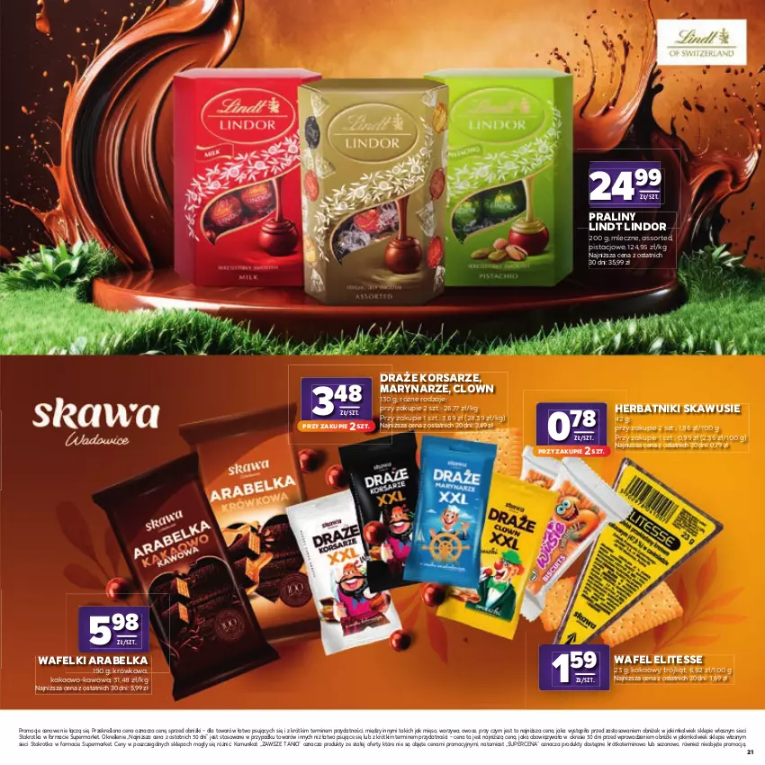 Gazetka promocyjna Stokrotka - Katalog Kulinarny! - ważna 20.08 do 02.09.2026 - strona 21 - produkty: Herbatniki, Kakao, Lindor, Lindt, Mięso, Owoce, Praliny, Warzywa