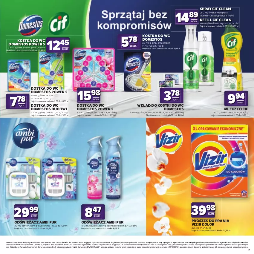 Gazetka promocyjna Stokrotka - Katalog Kulinarny! - ważna 20.08 do 02.09.2026 - strona 31 - produkty: Ambi Pur, Cif, Domestos, Gra, Kostka do wc, Mięso, Mleczko, Owoce, Proszek do prania, Pur, Vizir, Warzywa