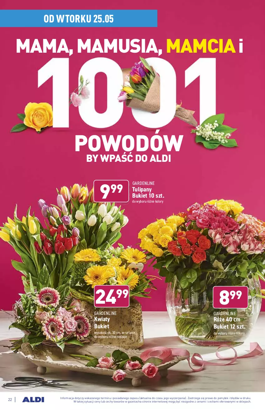 Gazetka promocyjna Aldi - ważna 24.05 do 29.05.2021 - strona 22 - produkty: Bukiet, Mus, Sok, Tulipan