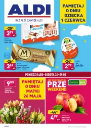 Gazetka promocyjna Aldi - Gazetka - ważna od 29.05 do 29.05.2021 - strona 1 - produkty: Tulipan, Lody, Algida, Bukiet, Mięta, Kinder, Nektar, LG