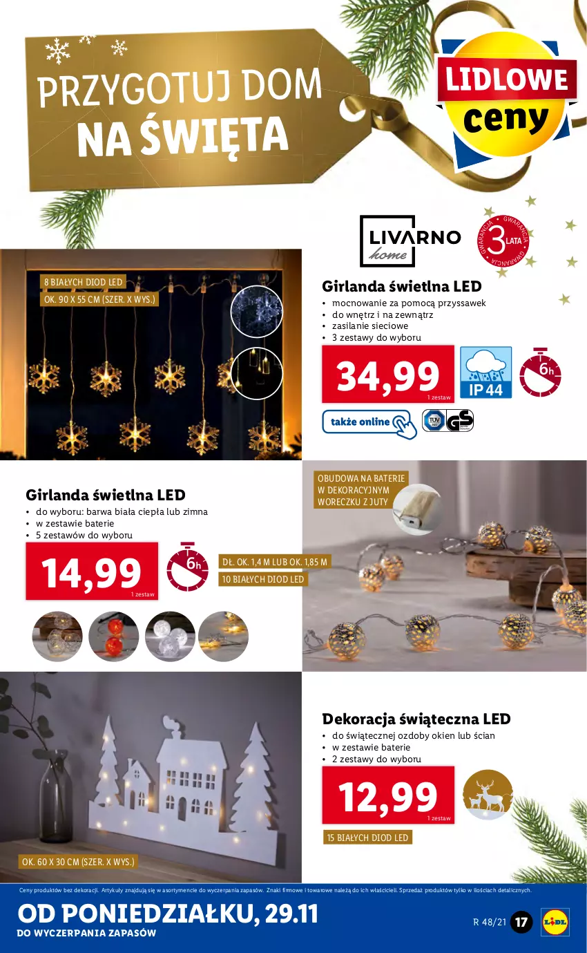Gazetka promocyjna Lidl - GAZETKA - ważna 29.11 do 05.12.2021 - strona 17 - produkty: Dekoracja świąteczna, Girlanda, Silan