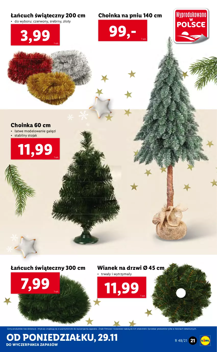 Gazetka promocyjna Lidl - GAZETKA - ważna 29.11 do 05.12.2021 - strona 21 - produkty: Choinka, Drzwi, Inka, Stojak