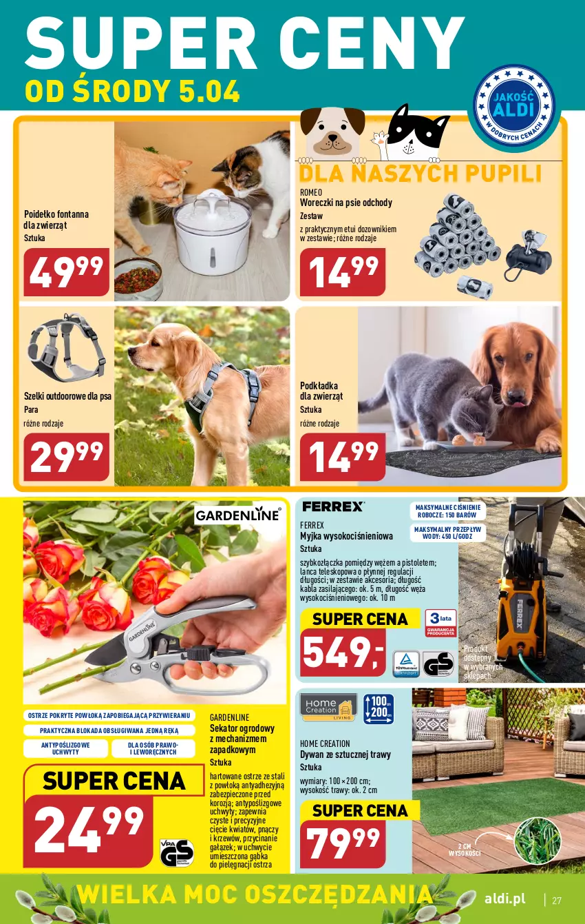 Gazetka promocyjna Aldi - Pełen katalog - ważna 03.04 do 08.04.2023 - strona 27 - produkty: Dozownik, Dywan, Koc, Piec, Pistolet, Podkład, Podkładka, Sekator, Sok, Teleskop, Uchwyty