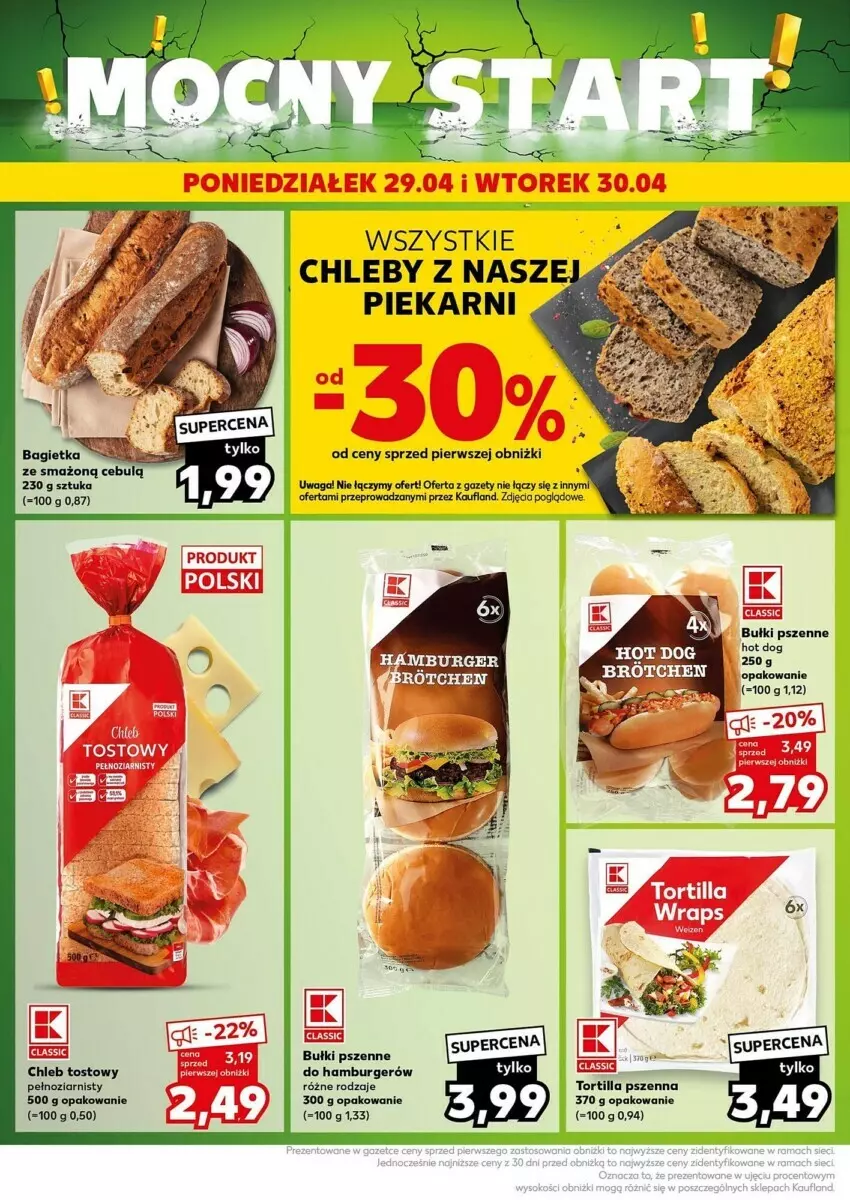 Gazetka promocyjna Kaufland - ważna 29.04 do 30.04.2024 - strona 23 - produkty: Bagietka, Burger, Chleb, Chleb tostowy, Hamburger, Tortilla, Waga