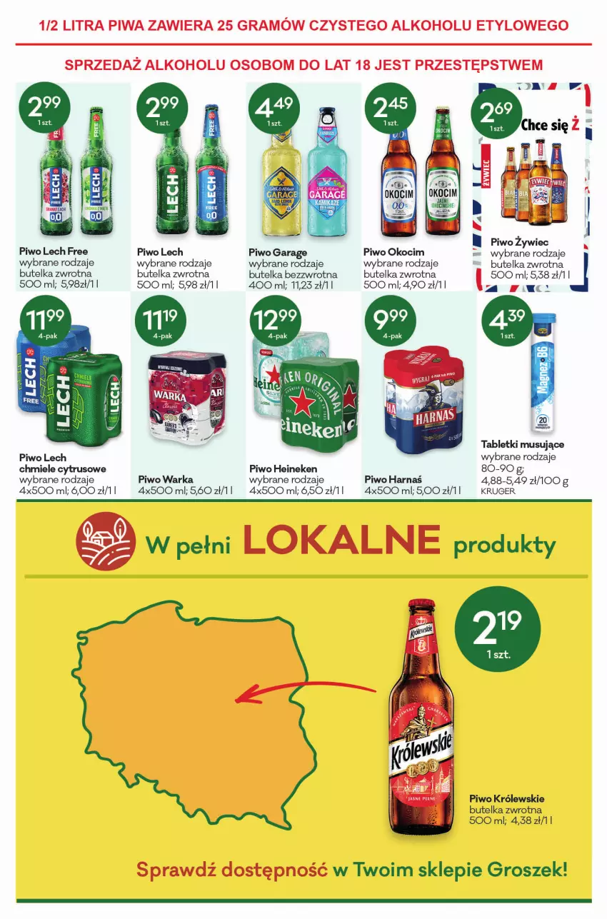 Gazetka promocyjna Groszek - ważna 03.03 do 15.03.2022 - strona 11 - produkty: Gra, Groszek, Harnaś, Heineken, Koc, Królewski, Mus, Okocim, Piwa, Piwo, Tablet, Tabletki musujące, Warka