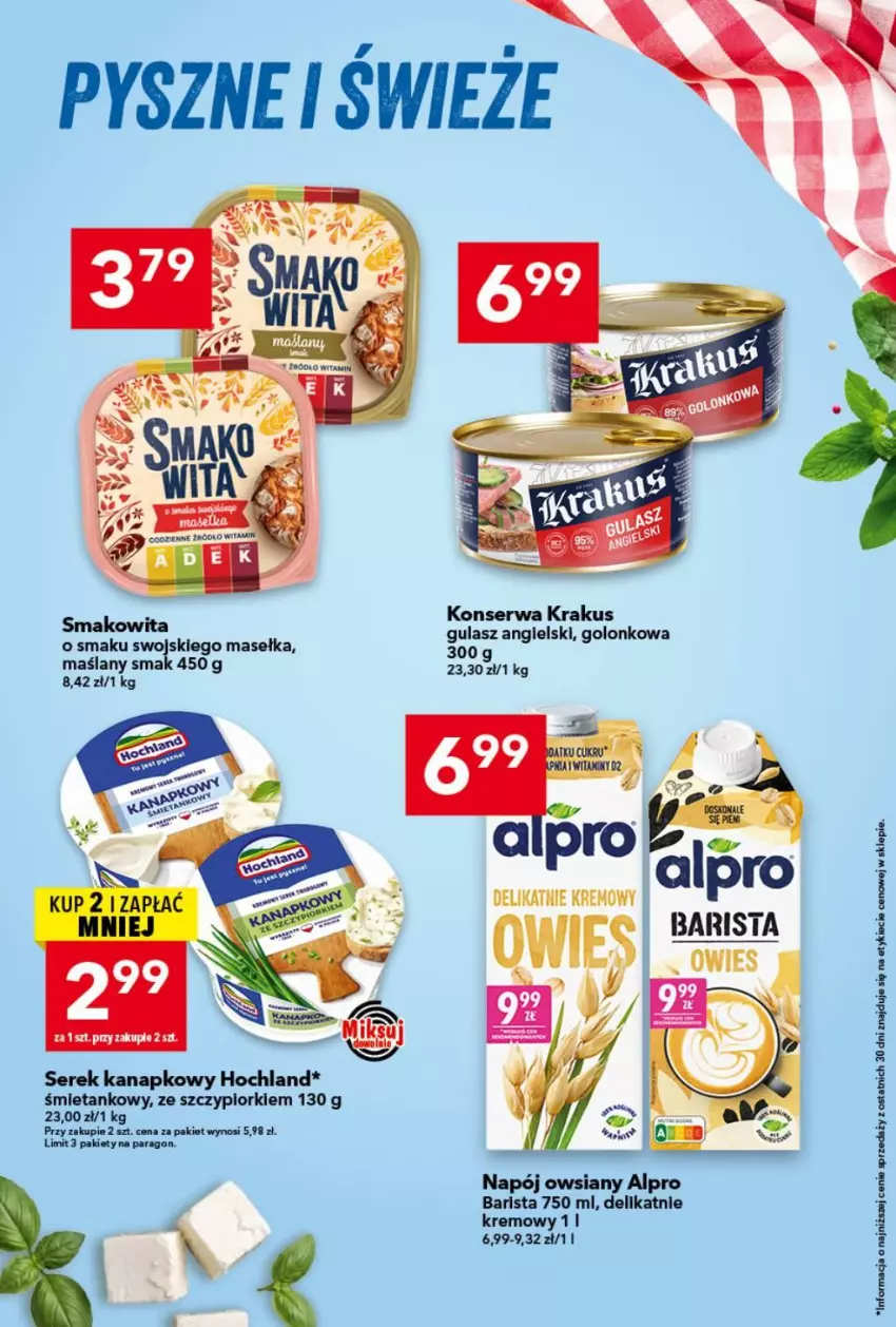 Gazetka promocyjna Lewiatan - Gazetka ogólnopolska - ważna 13.08 do 19.08.2026 - strona 2 - produkty: Alpro, Hochland, Krakus, Napój, Ser, Serek, Serek kanapkowy, Smakowita