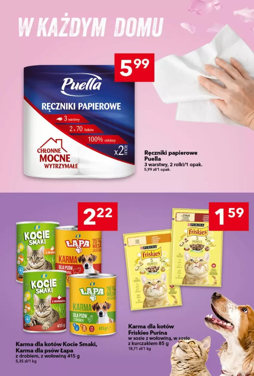 Gazetka promocyjna Lewiatan - Gazetka ogólnopolska - ważna 13.08 do 19.08.2026 - strona 9 - produkty: Friskies, Koc, Kurczak, Papier, Pur, Purina, Ręcznik, Ręczniki papierowe, Rolki, Sos
