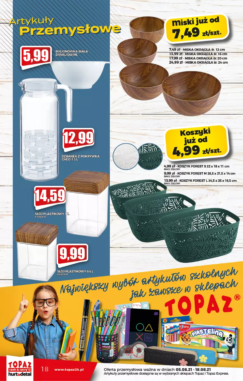 Gazetka promocyjna Topaz - Gazetka - ważna 05.08 do 11.08.2021 - strona 18 - produkty: Bulion, Dzbanek, Kosz, Lion, Miska, Rum, Top