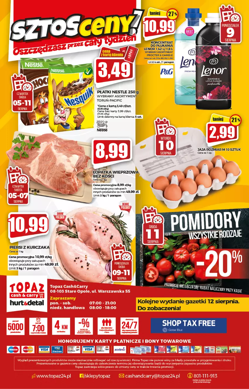 Gazetka promocyjna Topaz - Gazetka - ważna 05.08 do 11.08.2021 - strona 20 - produkty: Cif, Fa, Jaja, Kurczak, Lenor, Olej