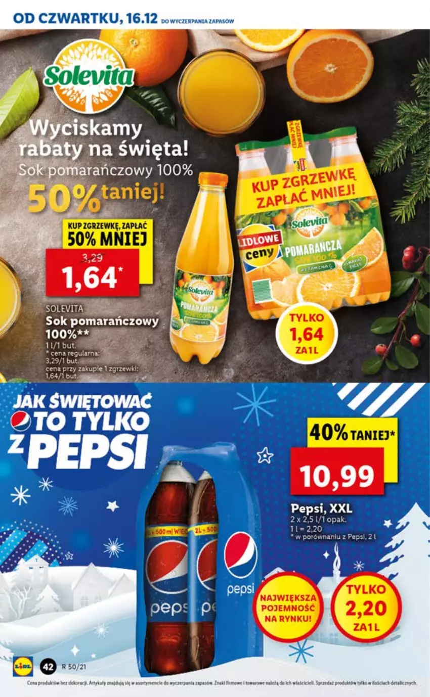 Gazetka promocyjna Lidl - GAZETKA OD 16.12 DO 19.12 - ważna 16.12 do 19.12.2021 - strona 42 - produkty: Pepsi
