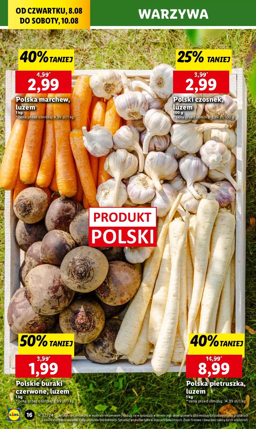 Gazetka promocyjna Lidl - GAZETKA - ważna 08.08 do 10.08.2024 - strona 20 - produkty: Buraki, Czosnek, Pietruszka, Warzywa