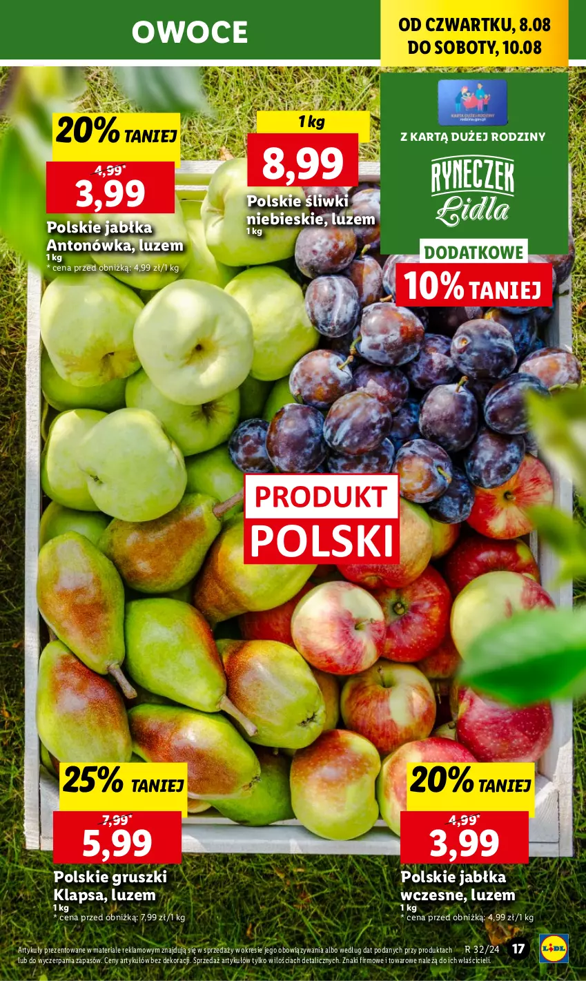 Gazetka promocyjna Lidl - GAZETKA - ważna 08.08 do 10.08.2024 - strona 21 - produkty: Chleb, Gruszki, Jabłka, Owoce, Ser