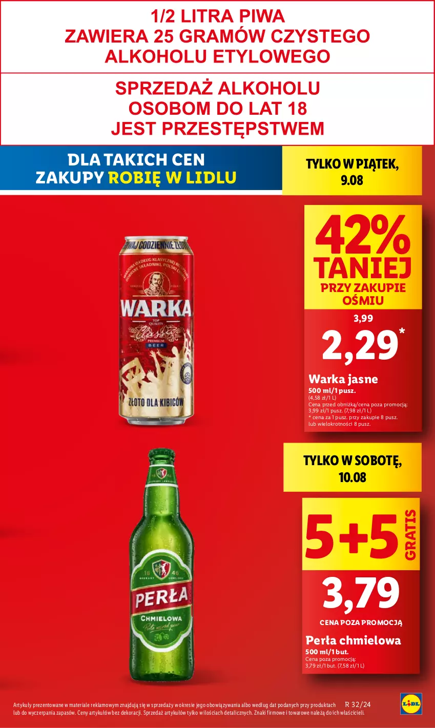 Gazetka promocyjna Lidl - GAZETKA - ważna 08.08 do 10.08.2024 - strona 9 - produkty: Gra, Perła, Warka