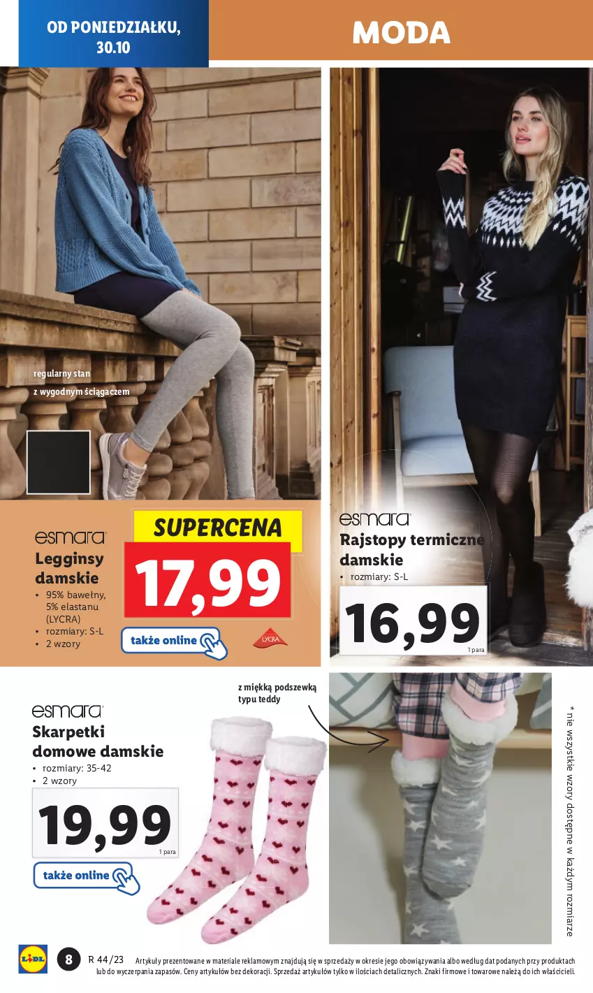 Gazetka promocyjna Lidl - GAZETKA - ważna 30.10 do 04.11.2023 - strona 10 - produkty: Gin, Karp, Legginsy, Moda, Rajstopy, Skarpetki, Top