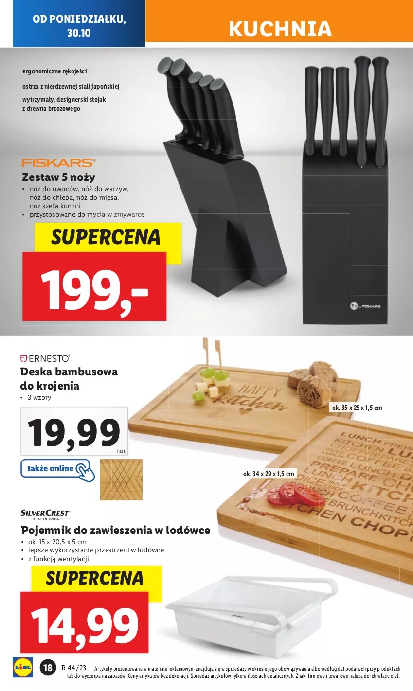 Gazetka promocyjna Lidl - GAZETKA - ważna 30.10 do 04.11.2023 - strona 22 - produkty: Chleb, Fa, Kuchnia, Noż, Nóż do chleba, Nóż szefa kuchni, Pojemnik, Por, Stojak