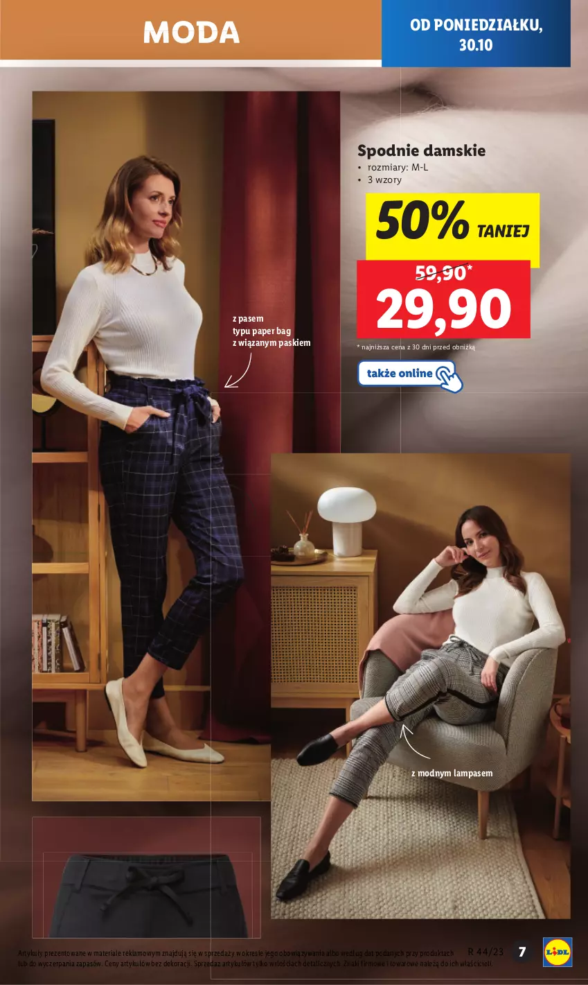 Gazetka promocyjna Lidl - GAZETKA - ważna 30.10 do 04.11.2023 - strona 9 - produkty: Lampa, Moda, Spodnie