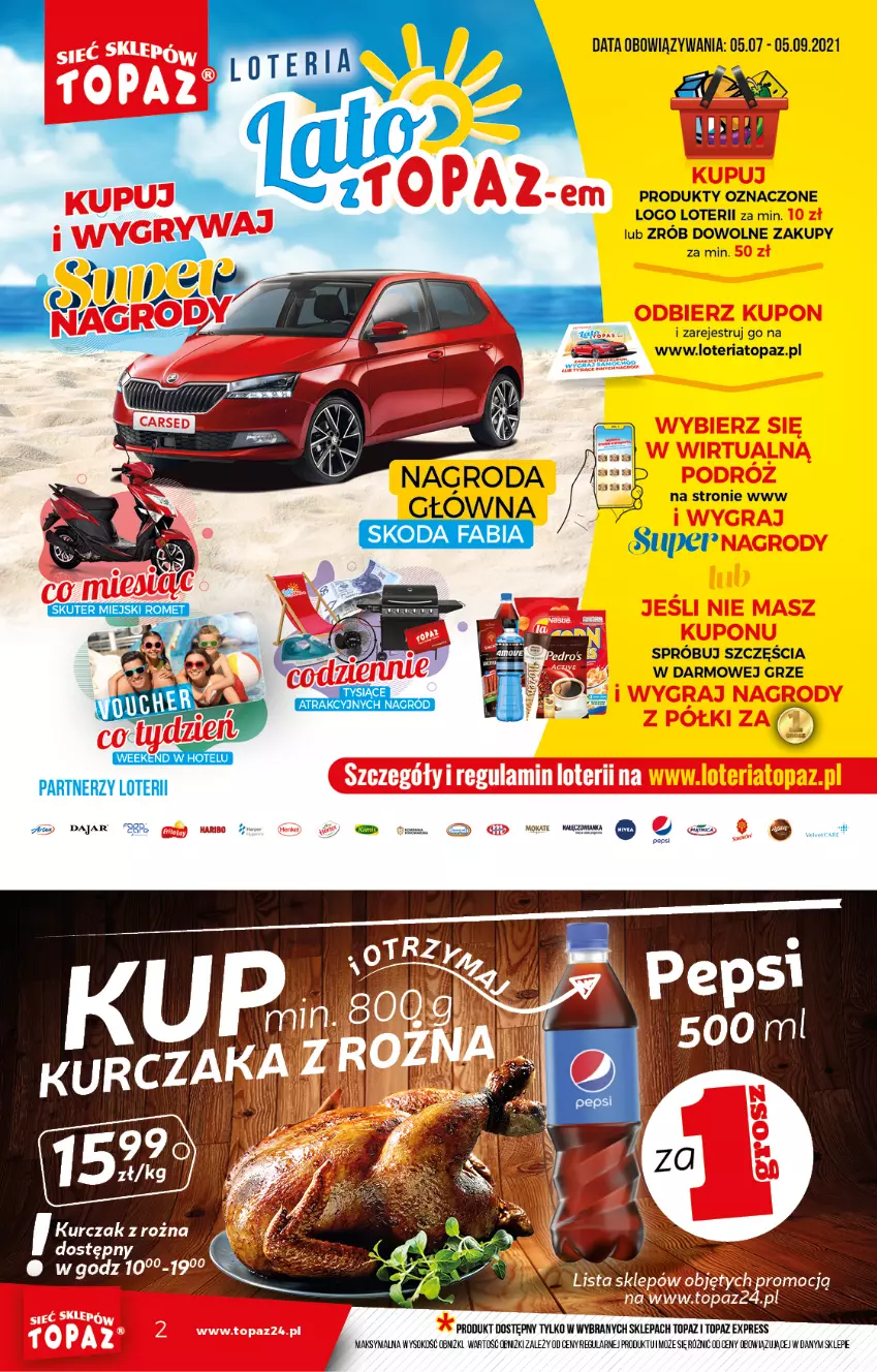 Gazetka promocyjna Topaz - Gazetka - ważna 19.08 do 25.08.2021 - strona 2 - produkty: Kurczak, Sok, Top