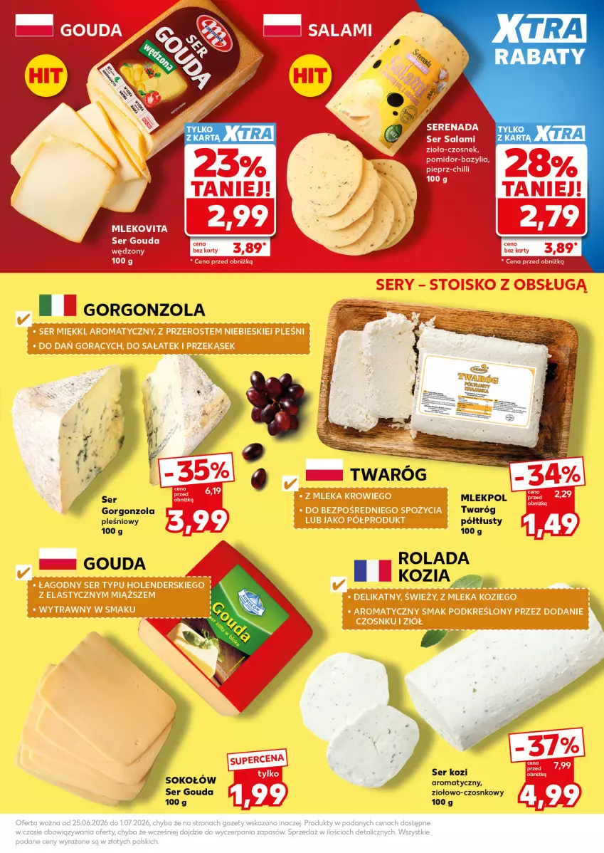 Gazetka promocyjna Kaufland - Mocny Start - ważna 29.06 do 01.07.2026 - strona 19 - produkty: Body, Gorgonzola, Gouda, Rolada, Ser, Ser kozi, Sok, Sokołów, Twaróg