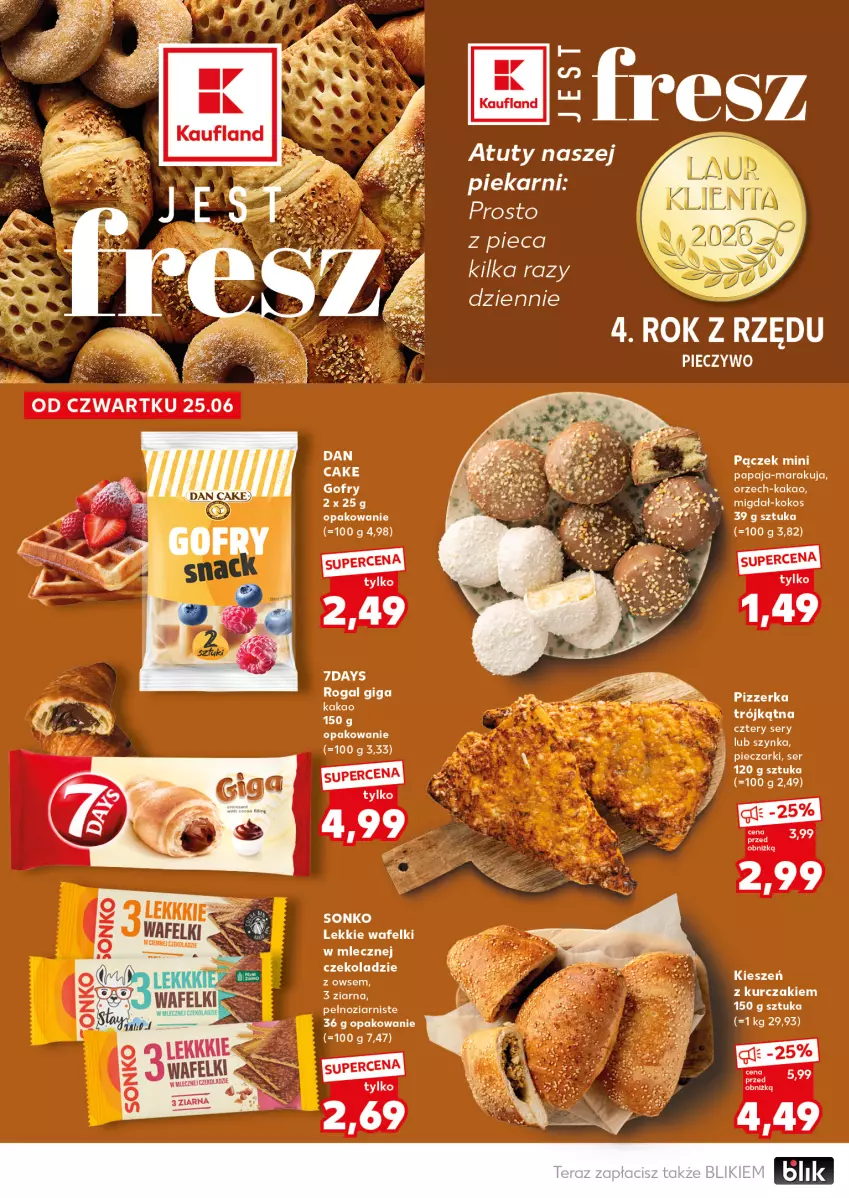 Gazetka promocyjna Kaufland - Mocny Start - ważna 29.06 do 01.07.2026 - strona 20 - produkty: Dan Cake, Fa, Gofry, Kakao, Kurczak, Pączek, Papaja, Piec, Pieczywo, Rogal, Ser, Szynka