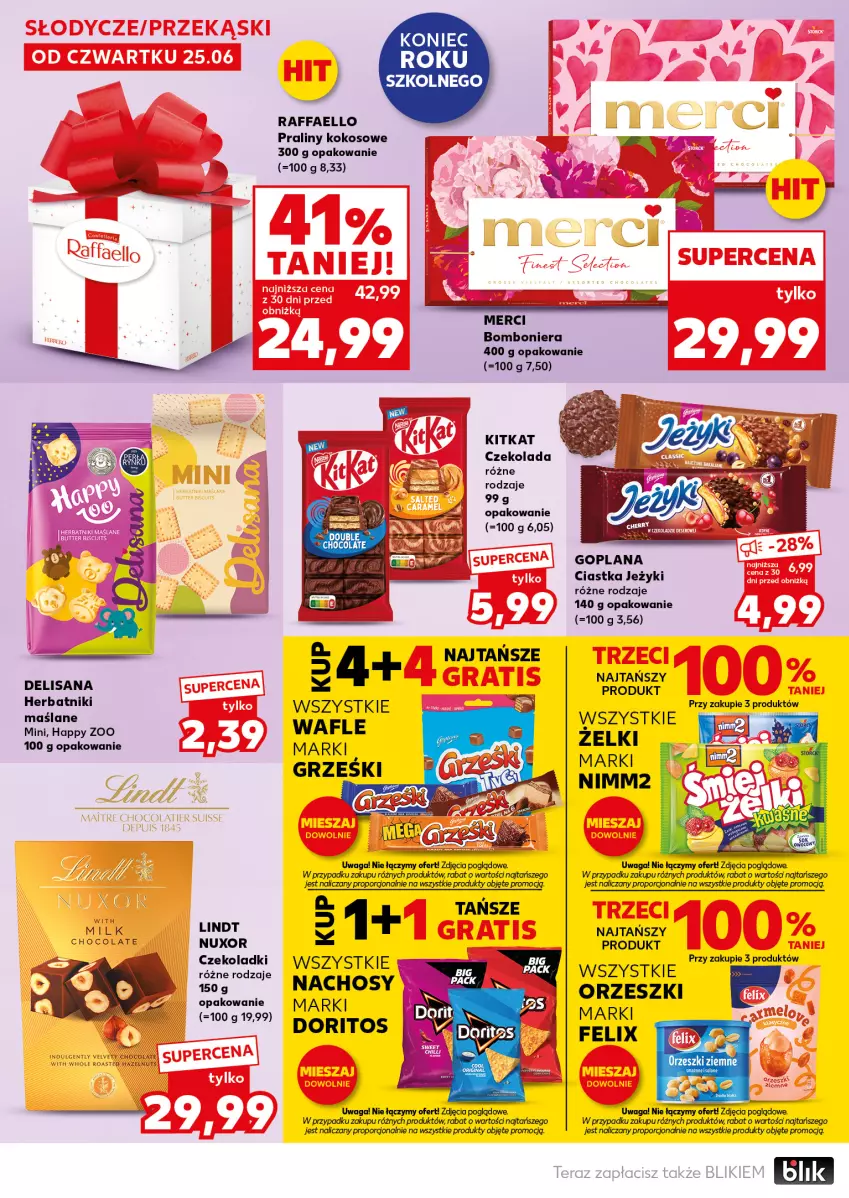 Gazetka promocyjna Kaufland - Mocny Start - ważna 29.06 do 01.07.2026 - strona 24 - produkty: Bomboniera, Ciastka, Czekolada, Fa, Goplana, Grześki, Herbatniki, Isana, Jeżyki, Kokos, LANA, LG, Lindt, Merci, Nimm2, Orzeszki, Por, Praliny, Raffaello, Velvet, Wafle, Waga