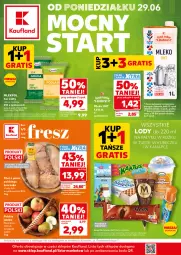 Gazetka promocyjna Kaufland - Mocny Start - Gazetka - ważna od 01.07 do 01.07.2026 - strona 1 - produkty: Kurczak, Jonagold, Ser, Por, Gra, Lody, Waga, Mleko