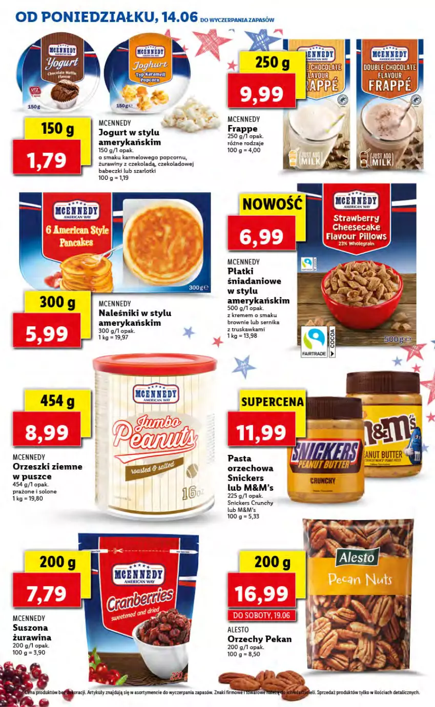 Gazetka promocyjna Lidl - TYDZIEŃ W AMERYKAŃSKIM STYLU - ważna 14.06 do 18.06.2021 - strona 11 - produkty: Babeczki, Danio, Gra, Jogurt, Naleśniki, Orzeszki, Orzeszki ziemne, Popcorn, Snickers