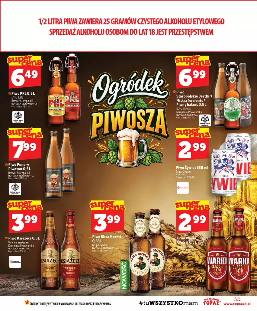 Gazetka promocyjna Topaz - Gazetka - ważna 17.09 do 23.09.2026 - strona 35 - produkty: Gra, Książęce, Piwa, Piwo, Top