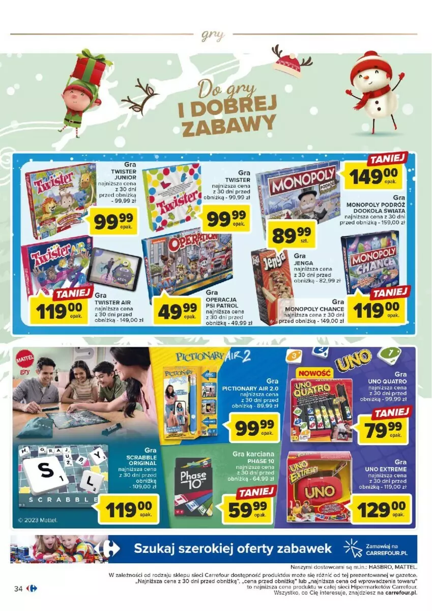 Gazetka promocyjna Carrefour - ważna 07.11 do 02.12.2023 - strona 28 - produkty: Gin, Gra, Hasbro, Mattel, Monopoly, Psi Patrol, Scrabble