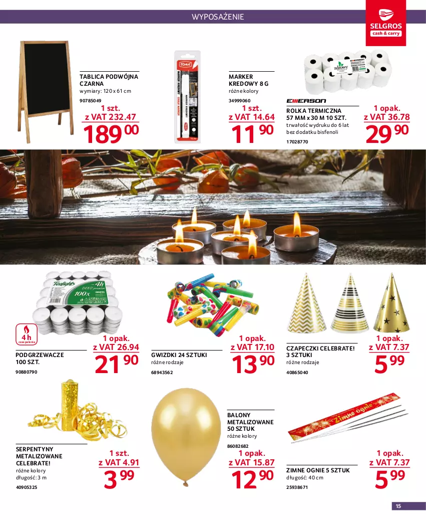 Gazetka promocyjna Selgros - Oferta gastronomiczna - ważna 01.12 do 14.12.2022 - strona 15 - produkty: Balony, Marker, Podgrzewacze, Ser