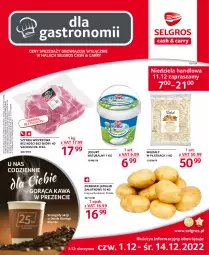 Gazetka promocyjna Selgros - Oferta gastronomiczna - Gazetka - ważna od 14.12 do 14.12.2022 - strona 1 - produkty: Jogurt naturalny, Szynka wieprzowa, Migdały, Jogurt, Kawa, Ziemniaki, Tran, Sałat, Szynka, LG, Fa