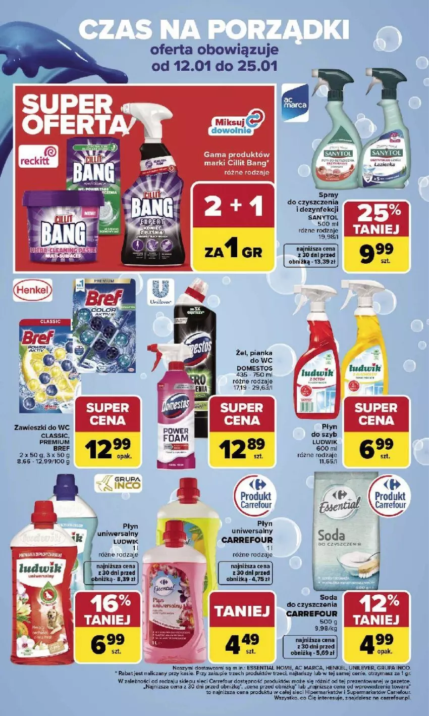 Gazetka promocyjna Carrefour - Gazetka Zabłysnąć w Nowym Roku! - ważna 12.01 do 25.01.2026 - strona 6 - produkty: Bref, Domestos, Fa, Koc, Ludwik, Sanytol, Zawieszki