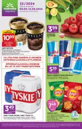 Gazetka promocyjna Stokrotka - Stokrotka Express - Gazetka - ważna od 12.08 do 12.08.2024 - strona 1 - produkty: Piwo, Warzywa, Gry, Napój energetyczny, Red Bull, Chipsy, Tyskie, Lody, Owoce, Napój, Pomidory