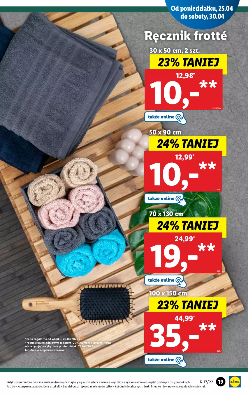 Gazetka promocyjna Lidl - GAZETKA - ważna 25.04 do 30.04.2022 - strona 19 - produkty: Ivar, Ręcznik