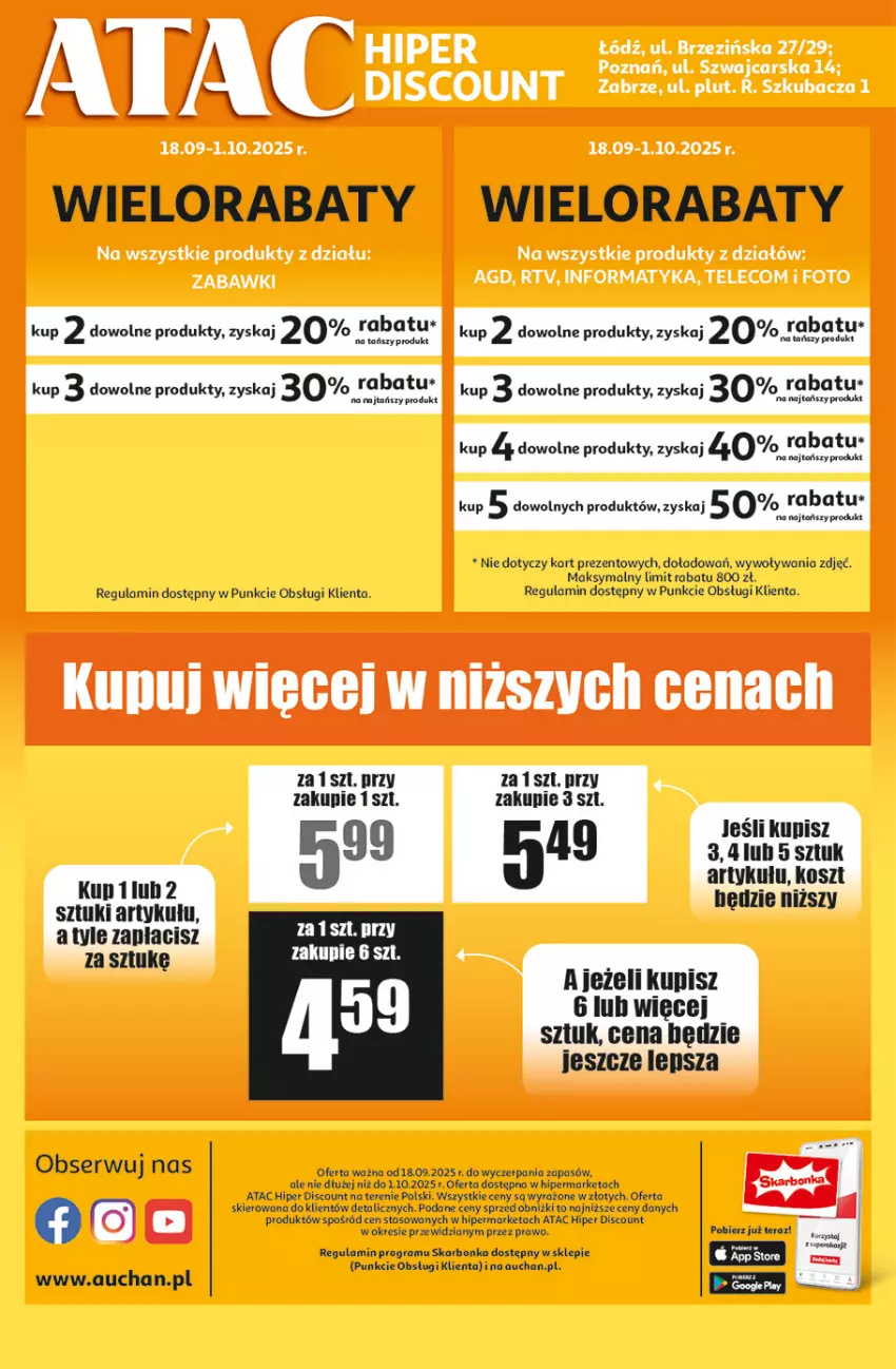 Gazetka promocyjna Auchan - ATAC Hiper Discount - ważna 18.09 do 24.09.2025 - strona 4 - produkty: Cars, Gra, Ser