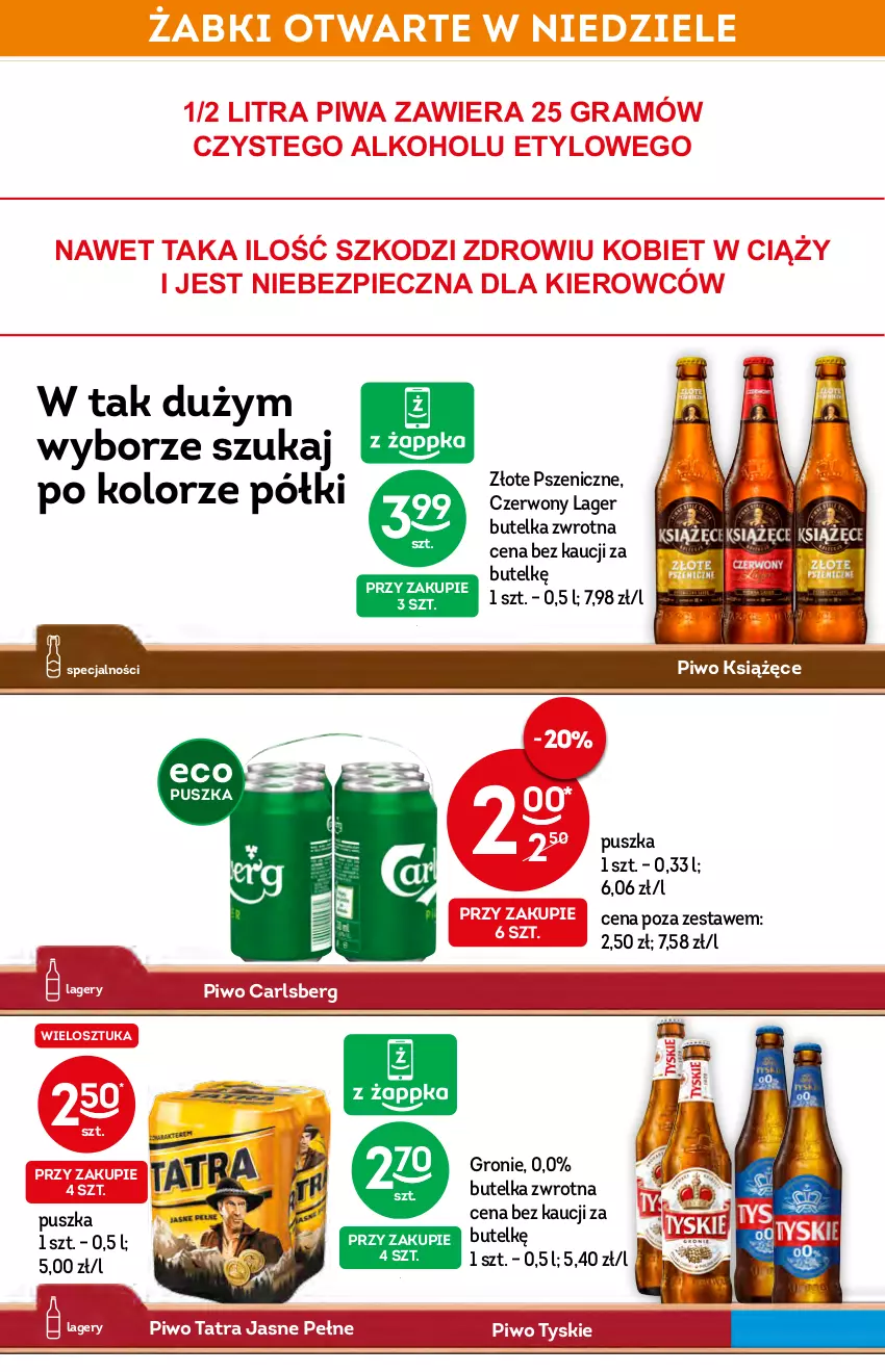 Gazetka promocyjna Żabka - ważna 19.01 do 26.01.2022 - strona 16 - produkty: Carlsberg, Gra, Książęce, Piec, Piwa, Piwo, Tatra, Tyskie