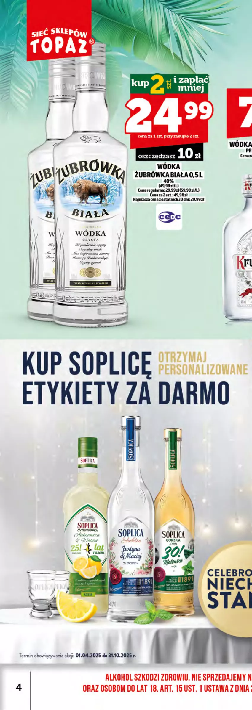 Gazetka promocyjna Topaz - Gazetka - ważna 02.05 do 31.05.2025 - strona 9 - produkty: Soplica, Wódka
