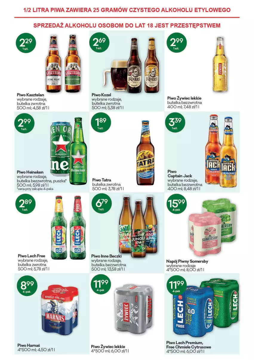 Gazetka promocyjna Groszek - Gazetka - ważna 17.06 do 29.06.2021 - strona 11 - produkty: Captain Jack, Fa, Gra, Hama, Heineken, Kasztelan, Kozel, Lech Premium, Piwa, Piwo, Somersby, Tatra